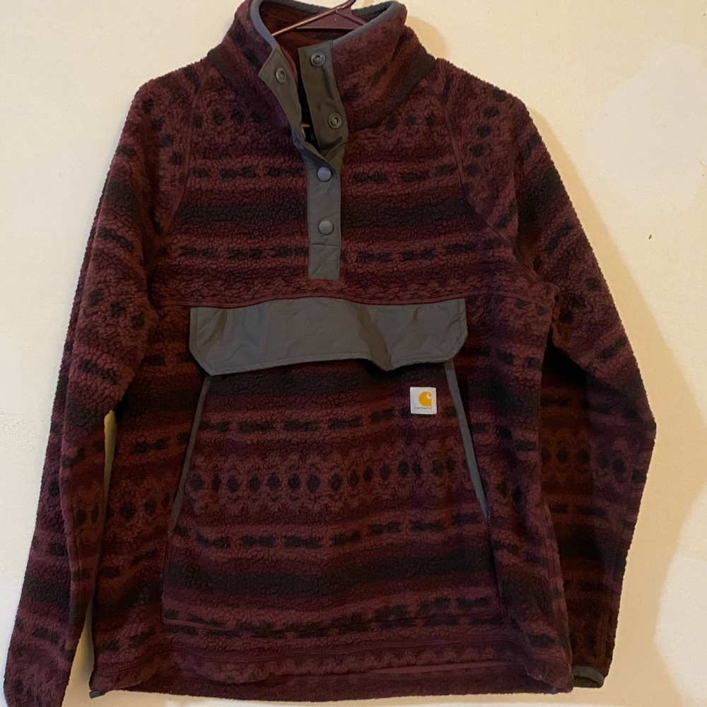 Women Carhartt Relaxed Fit Fleece Quarter-Snap Pullover